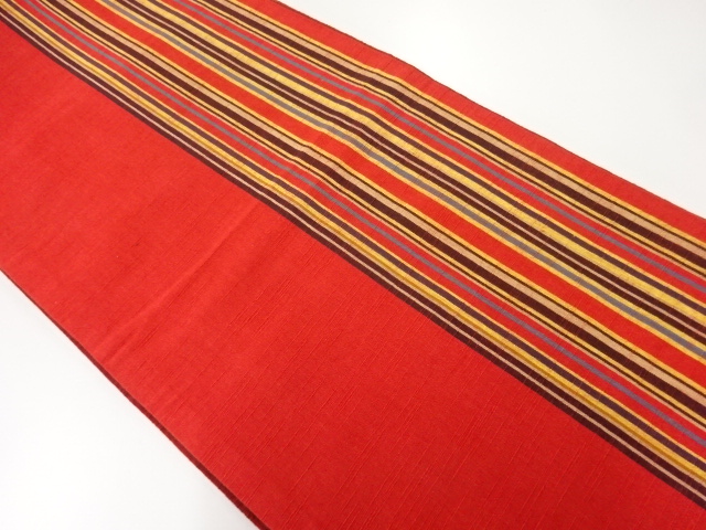 JAPANESE KIMONO / VINTAGE FUKURO OBI / TSUMUGI / WOVEN STRIPE